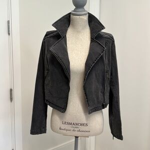 Washed Black Denim Jacket